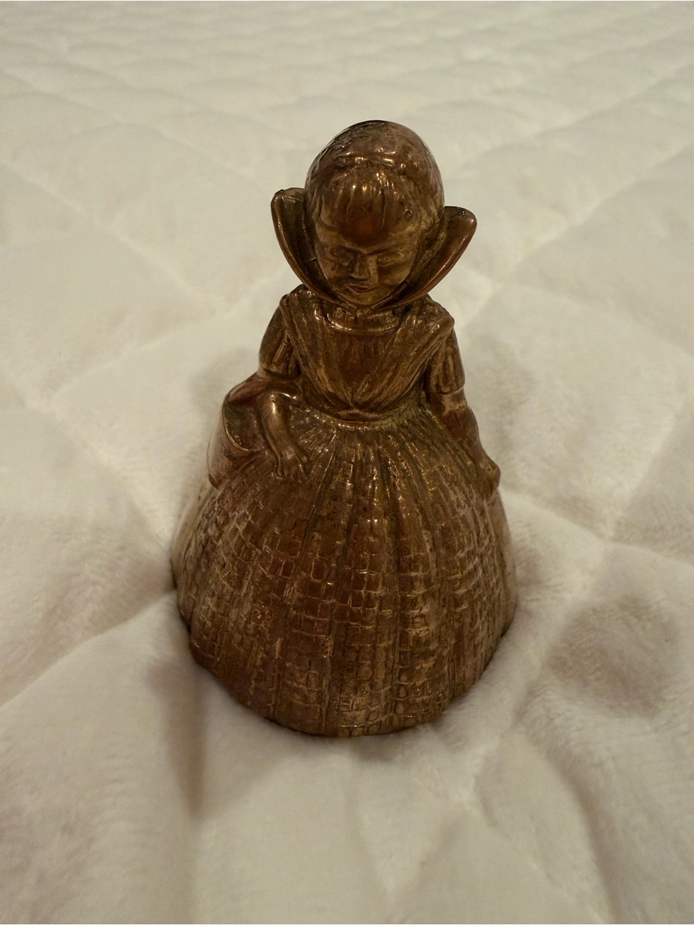 Vintage Figural Brass Tea Bell - Victorian or Crinoline Lady